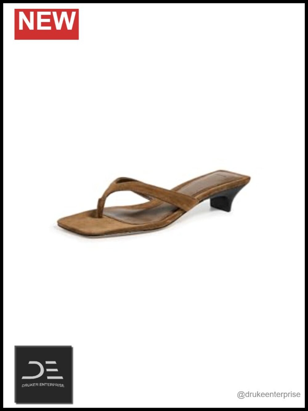 Kitten Heel Suede Thong Sandals Cushioned Footbed Slip On